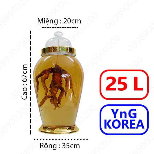 Bình ngâm rượu bầu Hàn Quốc 25 lít - Mã N3